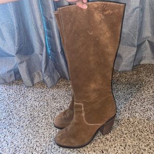 Brown suede Very Volatile calf boots, size 8.5